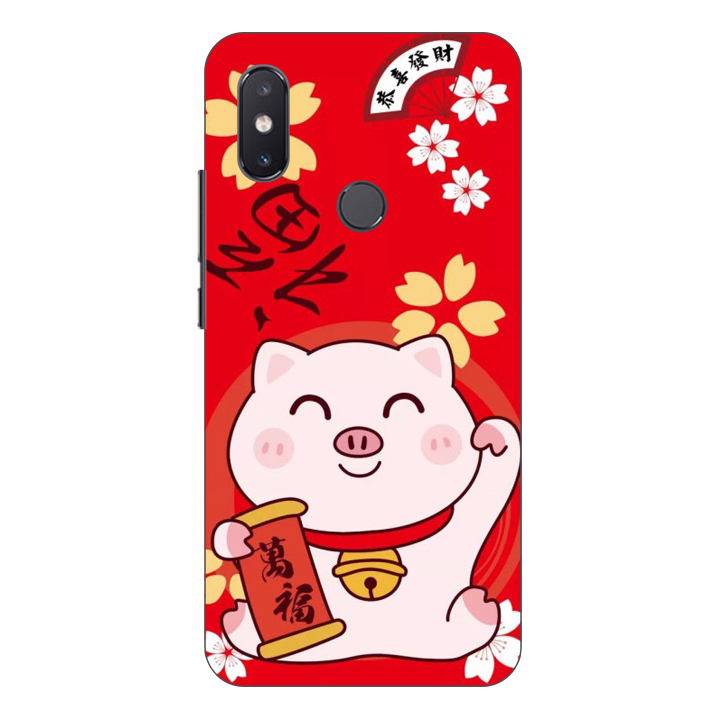 Ốp lưng điện thoại Xiaomi Mi 8 SE hình Mèo May Mắn Mẫu 1 - Hàng chính hãng