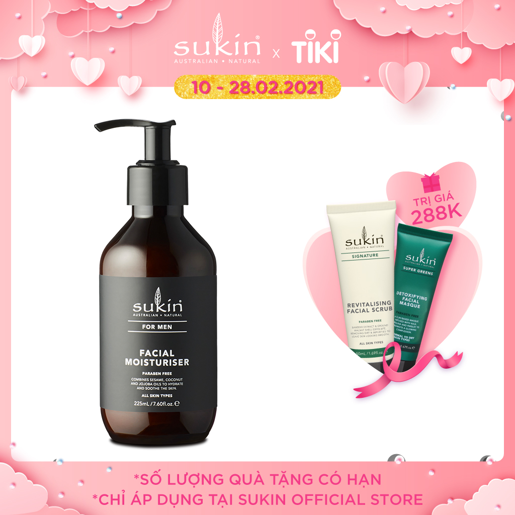 Kem dưỡng ẩm dành cho nam Sukin For Men Facial Moisturiser (Pump)