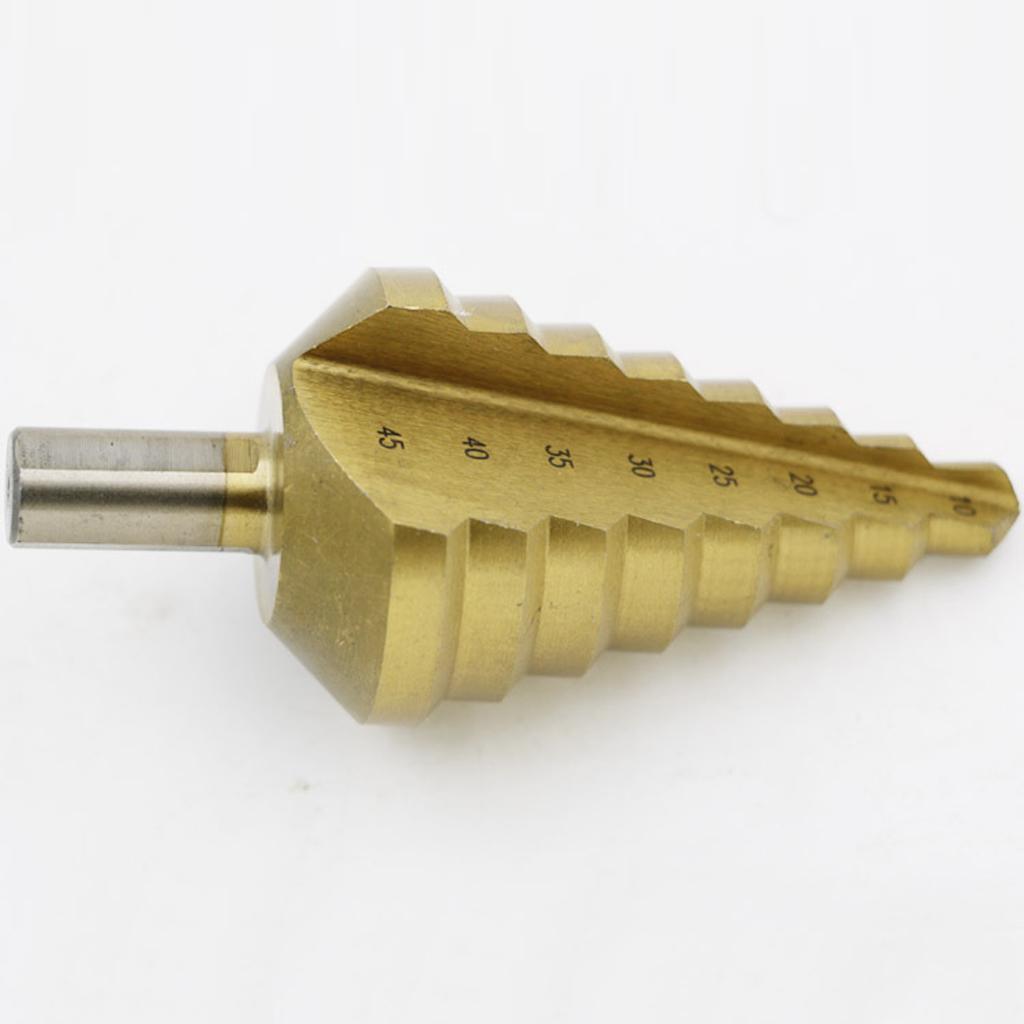 12mm Shank Titanium HSS Large Step Cone Drill Bit Hole Cutter Tool 10-45mm