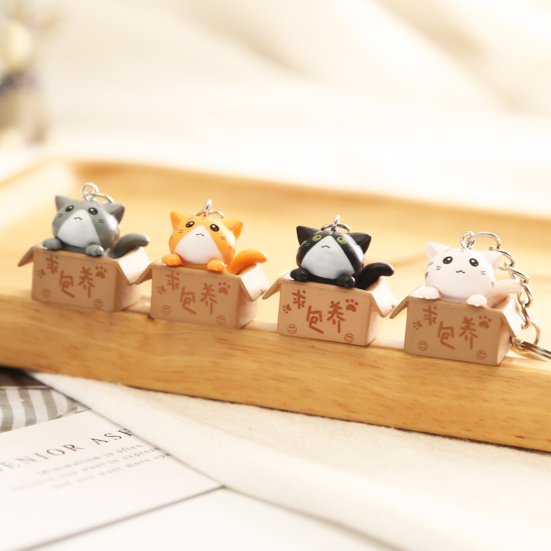 Móc Khóa Mèo Con Trong Hộp 3x2.5cm PaKaSa