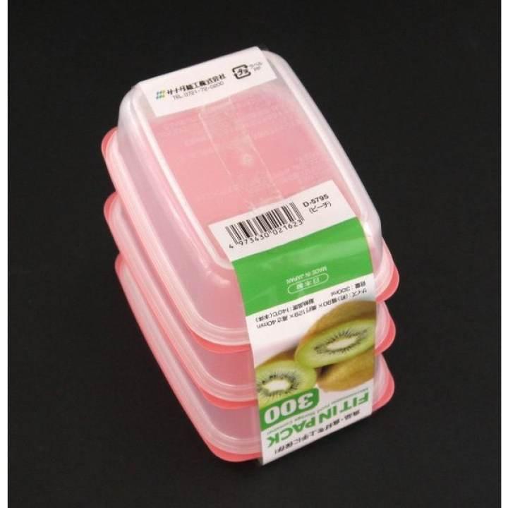 Set 3 hộp nhựa đựng thực phẩm Fitin Pack 300ml nắp dẻo nội địa Nhật Bản