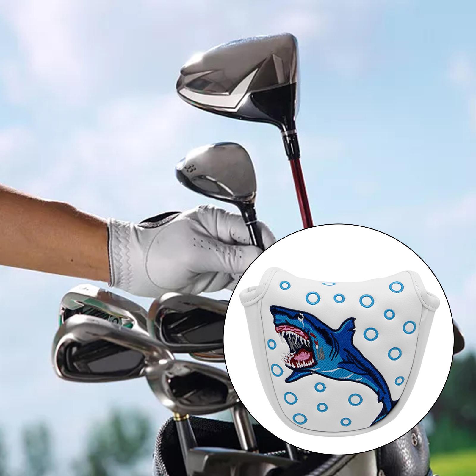 Golf Putter Cover, Mallet Putter Headcovers, Leather Golf Putter White