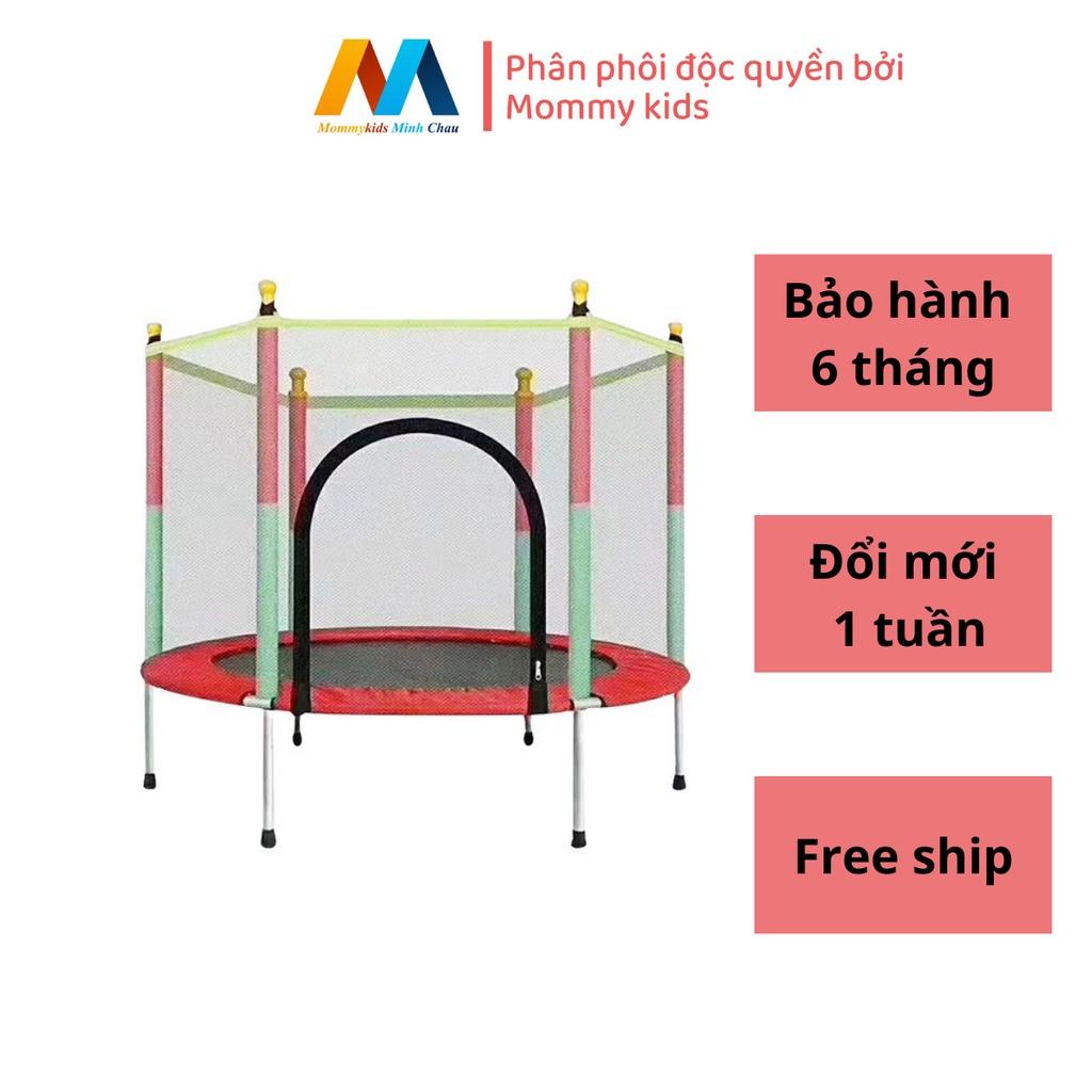 Nhà Nhún, nhà bóng Trampoline MOMMYKIDS MINH CHÂU , bạt nhảy vận động cho bé, Quây bóng