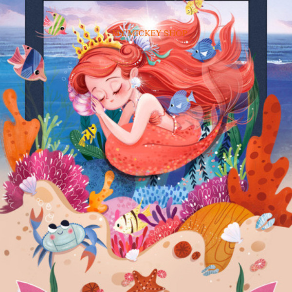 Đồ chơi xếp hình gỗ 81 mảnh - Nàng Tiên Cá - chính hãng TOI Mermaid cho bé từ 5 tuổi