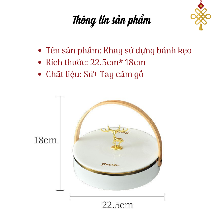 Khay Mứt Sứ Đựng Bánh Kéo Hoa Quả Tết