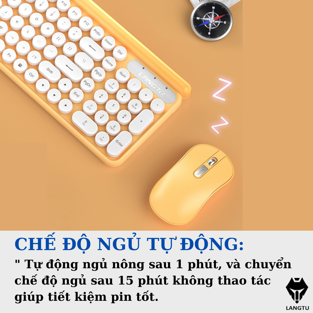 Bàn Phím Giả Cơ Không Dây Wireless LT400 LANGTU Ban Phim Chơi Gaming Kèm Chuột Hàng Chính Hãng