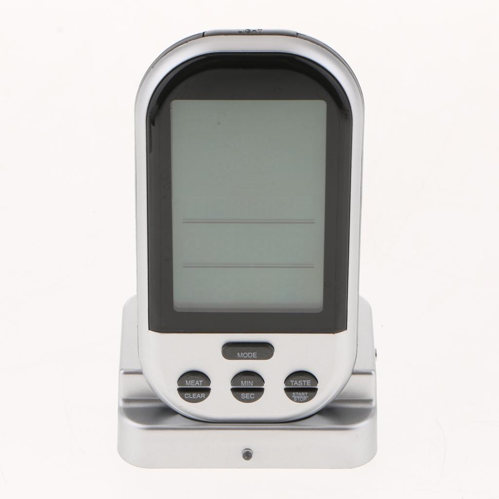 Oven & BBQ Wireless Digital Meat Cooking Thermometer and Timer with 2 Stainless Steel Probes for Cooking meats to perfection