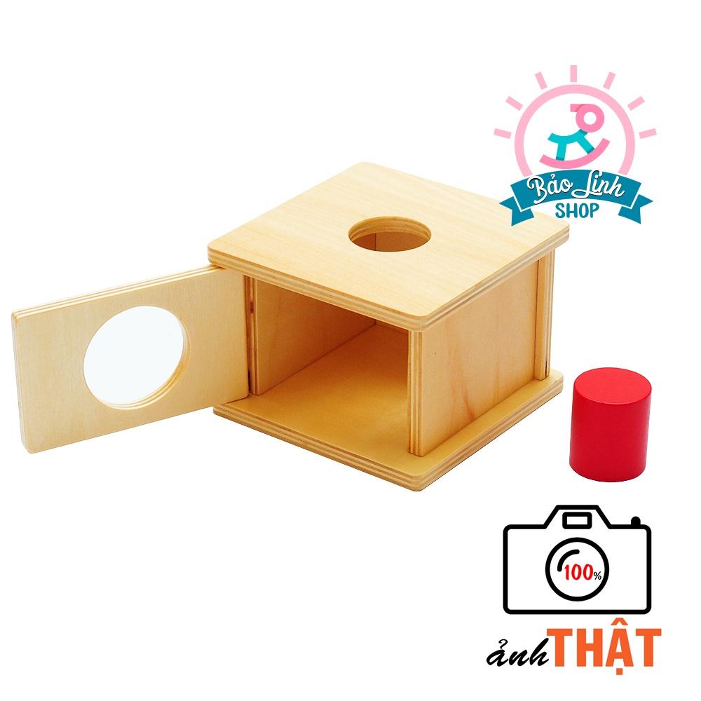 Đồ chơi cho bé 12 tháng tuổi - Hộp thả khối trụ tròn - Giáo cụ Montessori 0-3