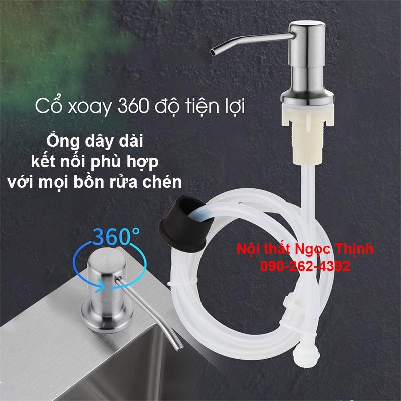Bộ vòi bơm nước rửa chén - Đầu vòi tăng áp VTA-01 - vòi bơm gắn bồn rửa đầu nhấn hơi tiện lợi với ống dẫn silicon