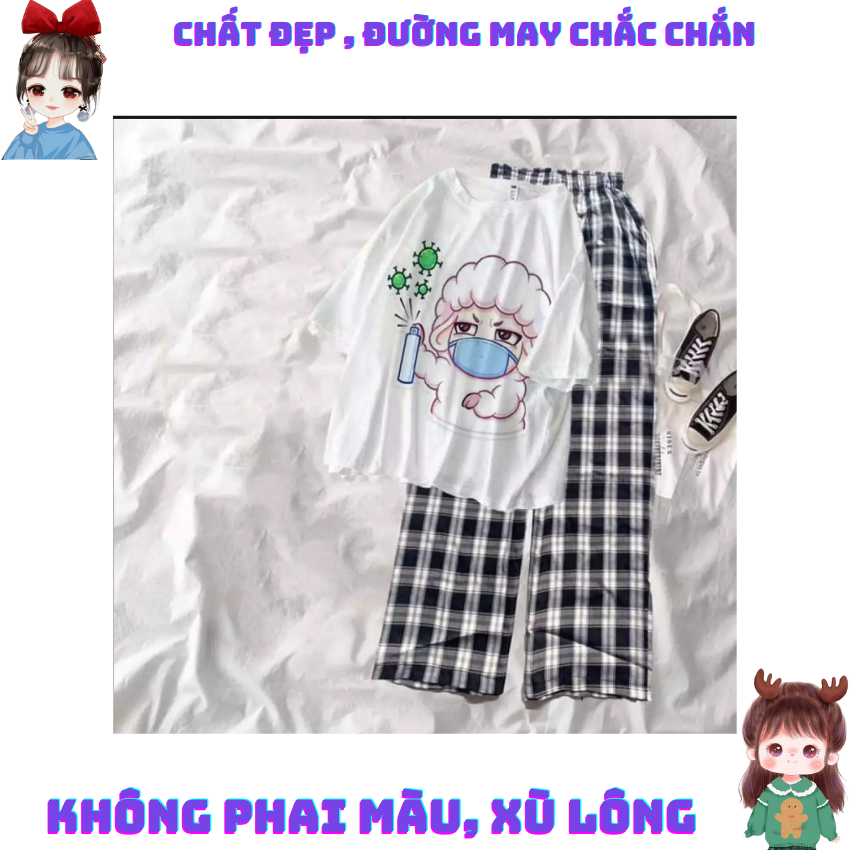 Sét Bộ Nữ SS25, Sét Đồ Nữ Đi Chơi Đẹp In Cô Bé Y Tế, Sét Áo Vải Cotton