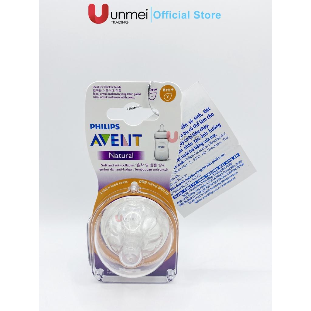 Núm Ty Chữ Y - Núm ty Silicone Philips Avent cho trẻ từ 6 Tháng 1 lỗ thức ăn đặc (rãnh chữ Y) SCF656/23