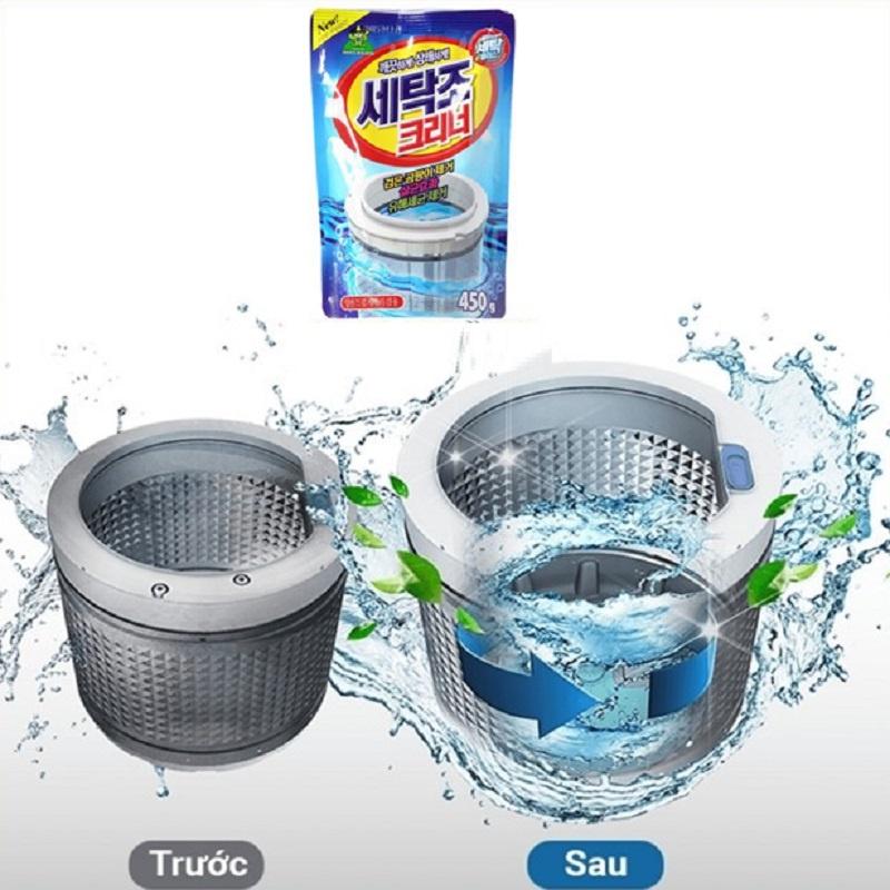 Bột Tẩy Lồng Máy Giặt Hàn Quốc Diệt Khuẩn Và Làm Sạch Lồng Máy Cửa Ngang Và Cửa Trên Hiệu Quả
