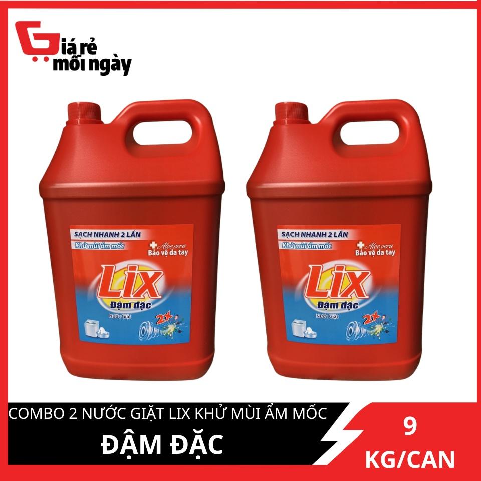 Combo 2 Nước Giặt Lix Đậm Đặc Can 9KG