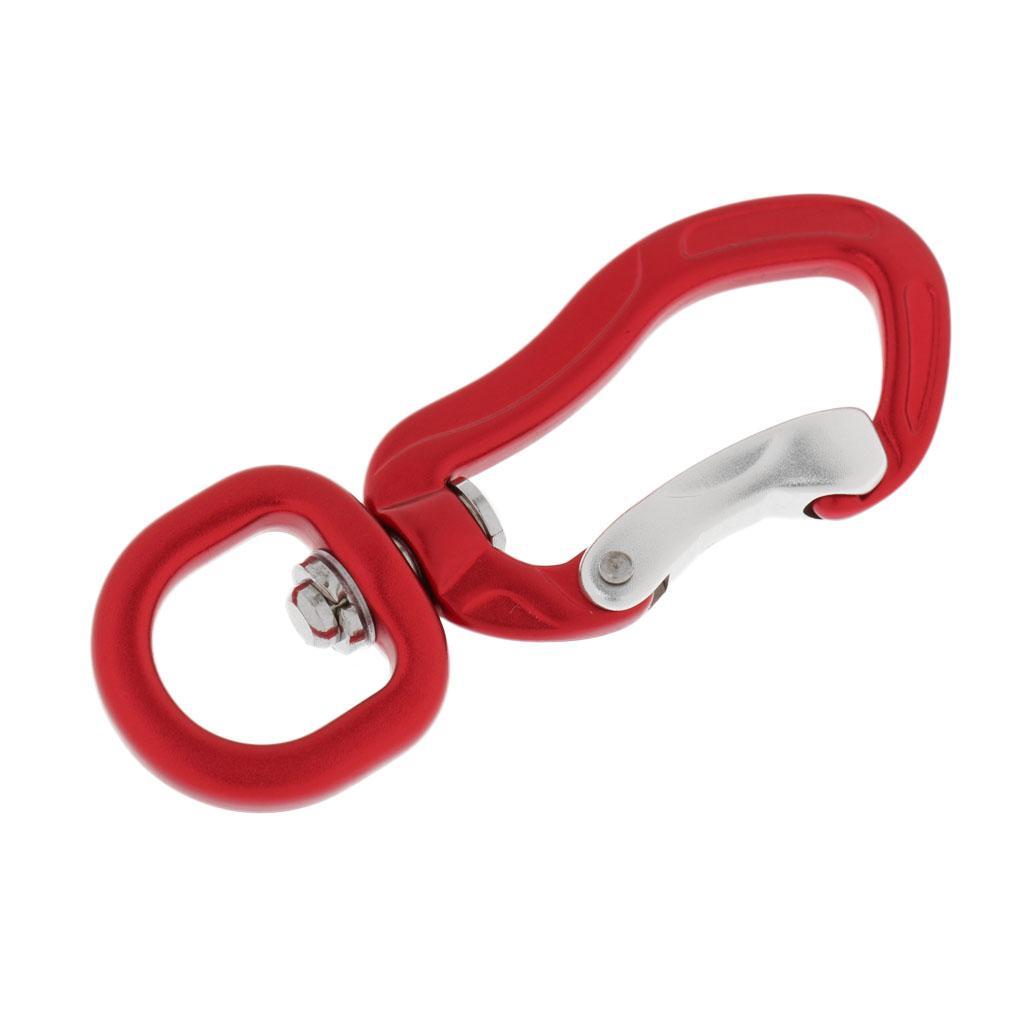 2 Pieces 400KG High Strength Swivel Eye Snap Hook Carabiner Keychain Red Black