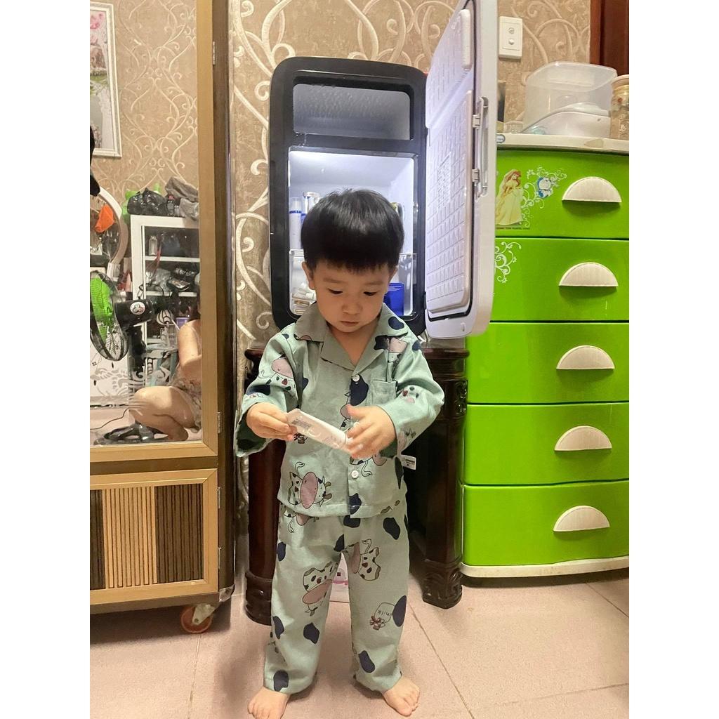 Bộ quần áo ngủ pyjama dài tay họa tiết bò sữa đáng yêu dành cho bé MAGICKIDS quần áo trẻ em mềm mại thoáng mát BR21031