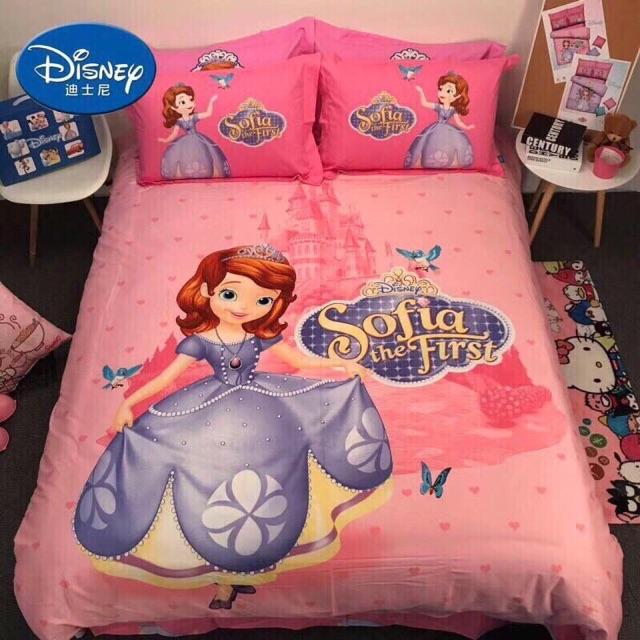 Bộ chăn ga gối cotton lụa Disney