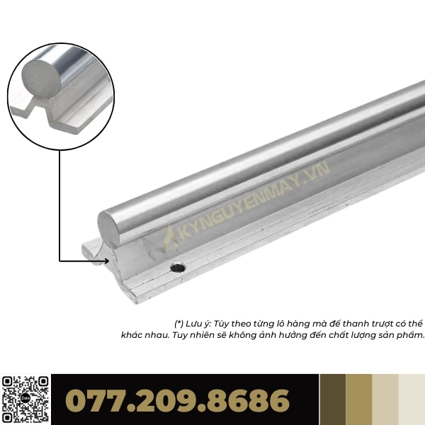 Thanh Trượt Tròn Có Đế Trục 30 , Thanh Ray Trượt Có Đế SBR30, Thanh Ray Trượt Dài 500mm, 1000mm, 1500mm