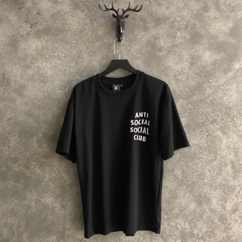 Áo thun Anti Social Social Club form rộng nam nữ unisex, màu đen, tay ngắn, tay lỡ FreeSize