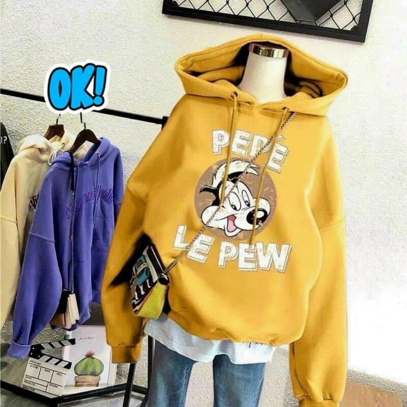 Áo Hoodie Pew Nỉ Ngoại Tay Phồng PEPE Chất In Đẹp ️ Áo Khoác Nỉ Bông In Hoạt Hình Unisex