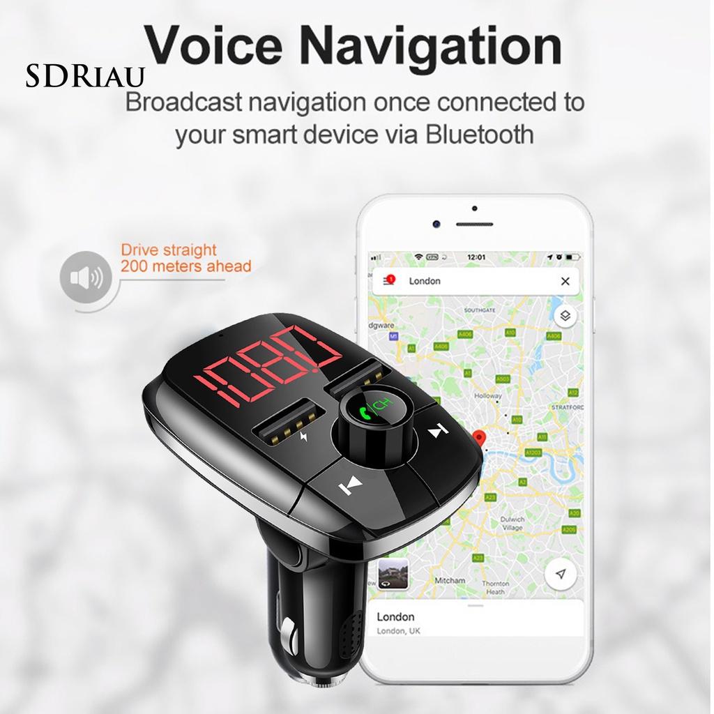 *QCDZ* T50 FM Transmitter Quick Charging Digital Display Built-in MIC Car Bluetooth FM MP3 Player for Automobile