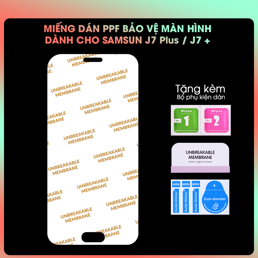 Miếng dán PPF Mặt Trước Dành Cho Samsung Galaxy J7 Plus- Hàng Chính Hãng