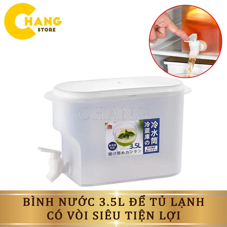 Bình Đựng Nước 3,5L Để Tủ Lạnh Có Vòi Siêu Tiện Dụng, Hộp Để Tủ Lạnh  Đựng Nước Chanh, Detox, Nước Hoa Quả Cho Gia Đình