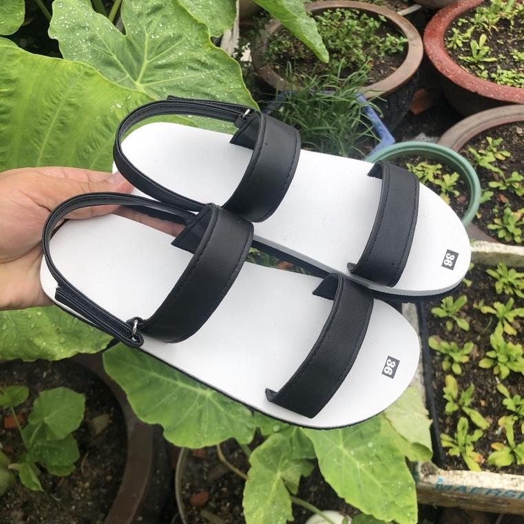 sandal đồng nai dép quai hậu nam và nữ ( đế trắng quai đen ) size từ 35 nữ đến 43 nam