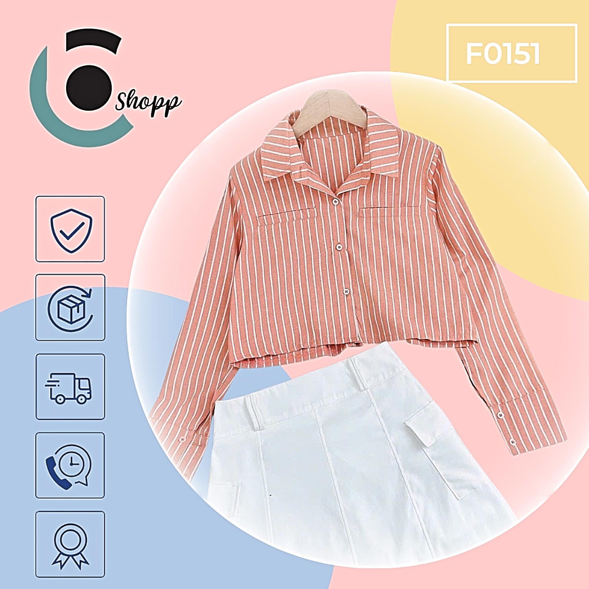 Set sơmi crop kèm quần giả váy cao cấp