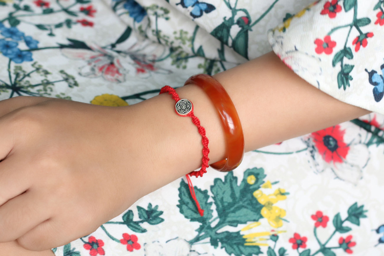 Vòng Kết Xanh Charm Hoa Bạc 925 Ngọc Quý Gemstones GA8