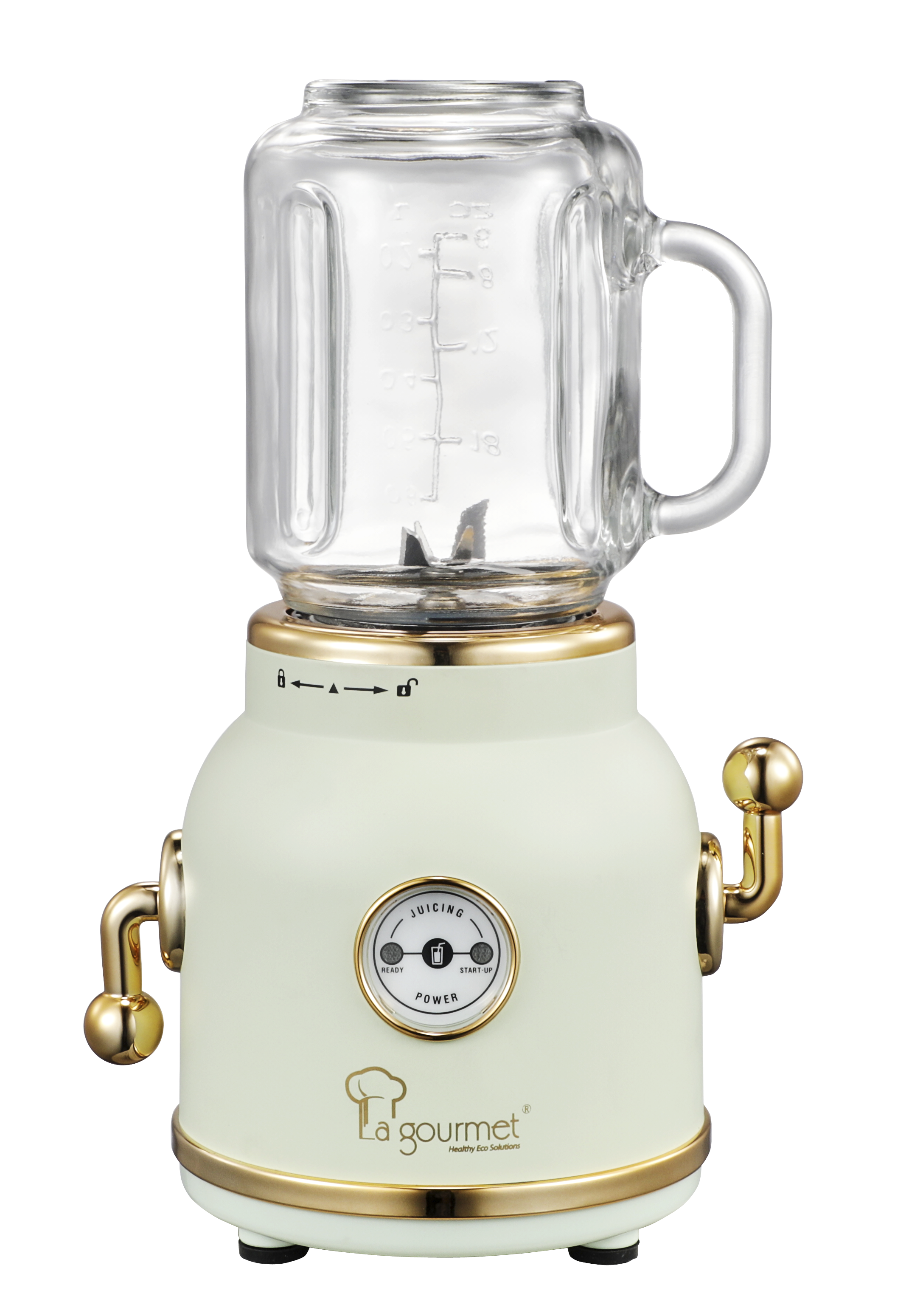 [ Hàng chính hãng] Máy xay sinh tố mini cối thủy tinh chịu lực Retro La gourmet - Đỏ -400925