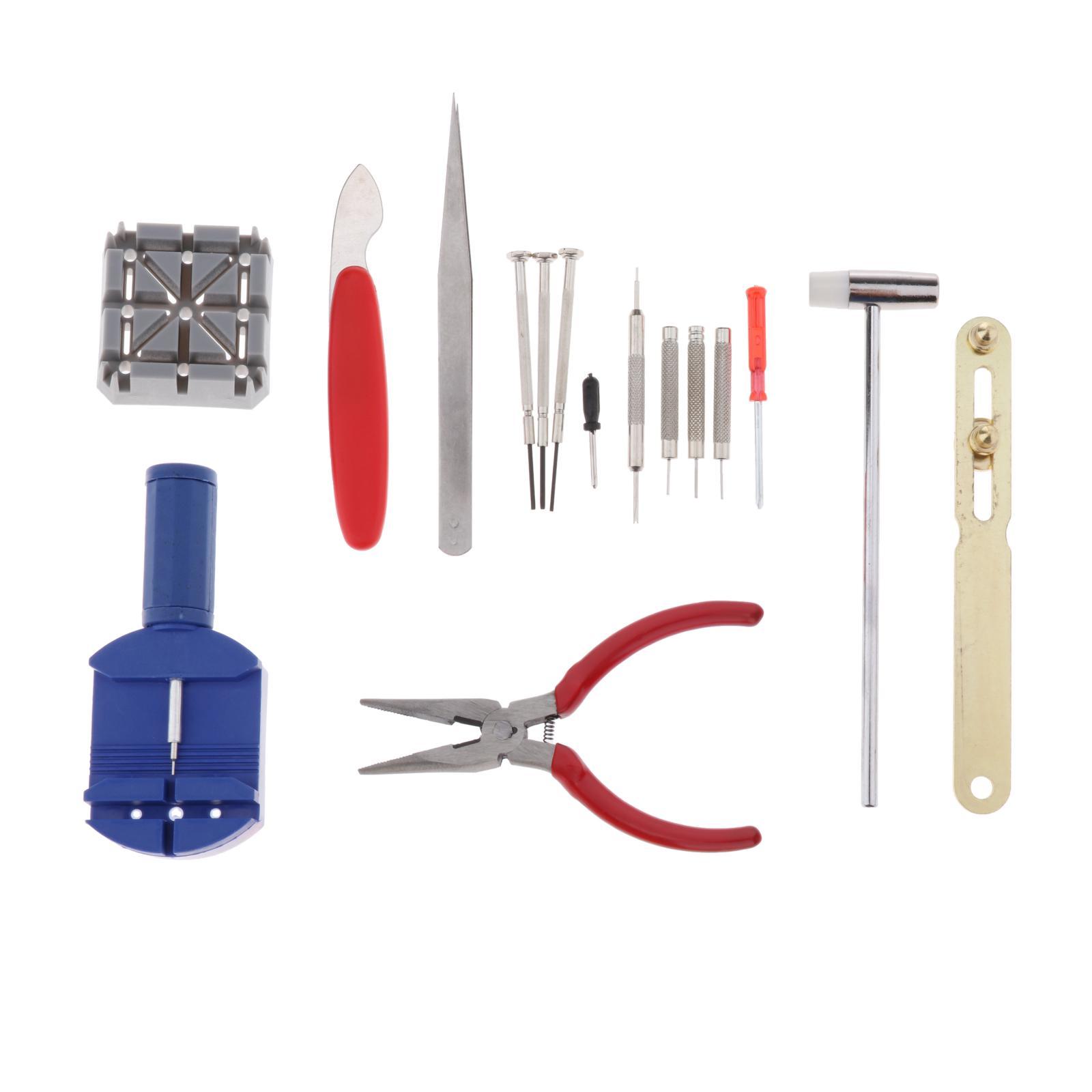 16Pieces Watch Repair Kit Back Case Opener Battery Replacement Screwdriver