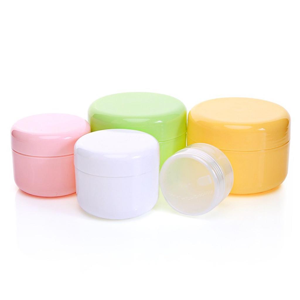 2X Refillable Plastic Empty Face Cream Cosmetic Container with Lid Green-50g