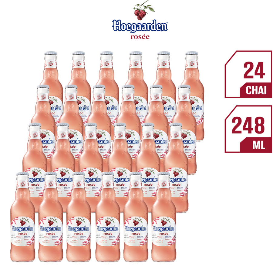 Thùng 24 Chai Bia Hoegaarden Rosée (248ml x 24 Chai)