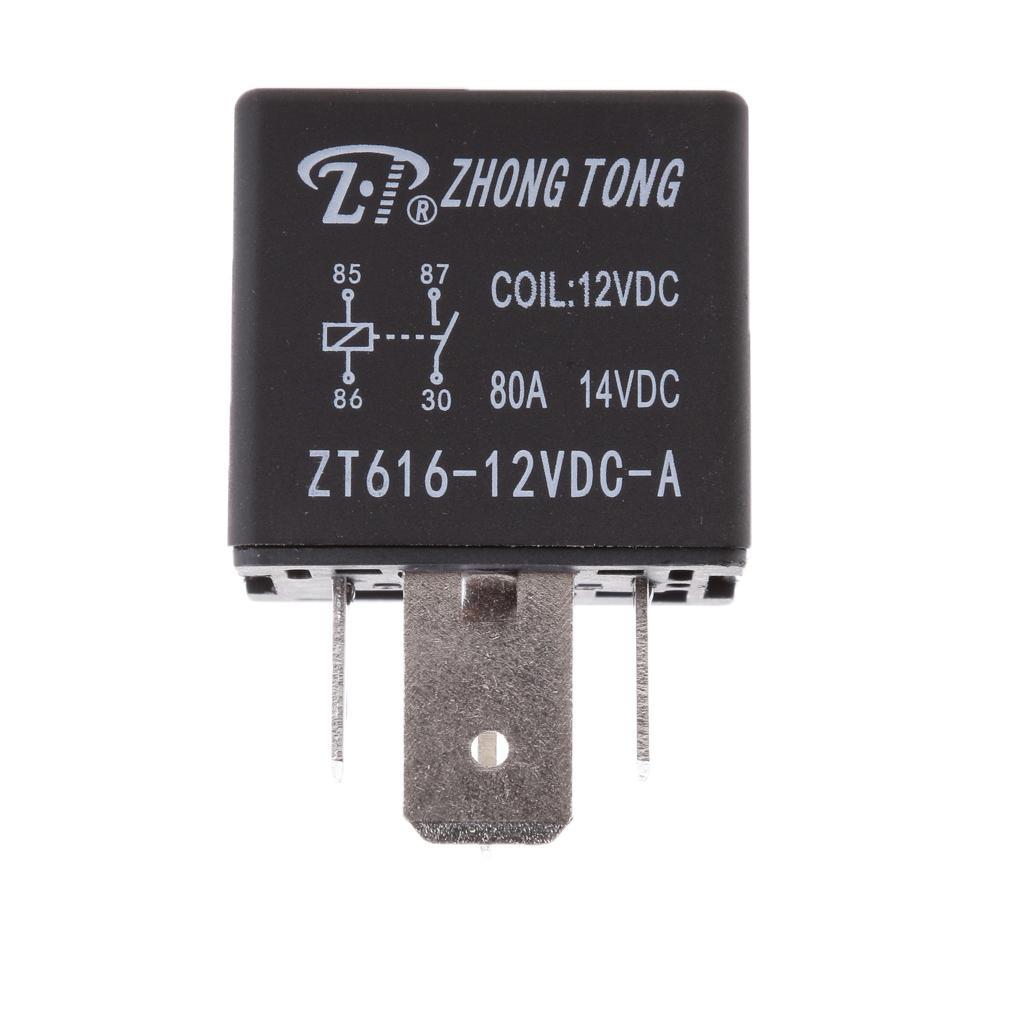 3-10pack 12V 80A 4 Pin Automotive Normally Open Contact Relay