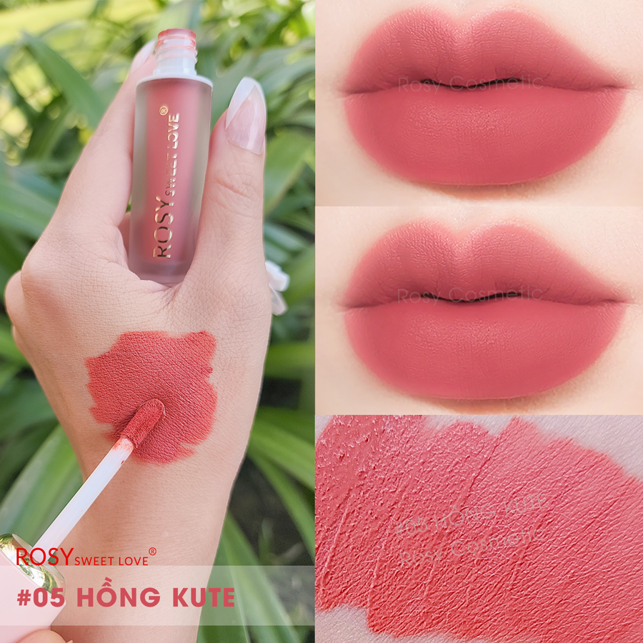 Son kem ROSY LUXURY VELVET LIPS set 2 cây son + 1 hũ dưỡng môi