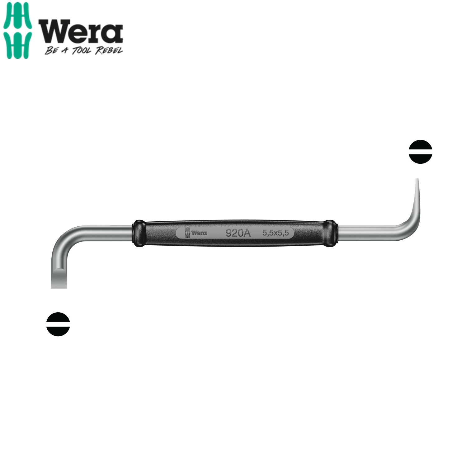 Tua vít 2 cạnh vuông 2 đầu 920 A 5,5 + 5,5 dài 125mm Wera 05017410001
