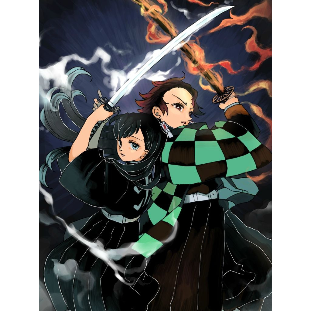 Tranh Poster kimetsu no Yaiba A4 combo 10 tấm khác nhau