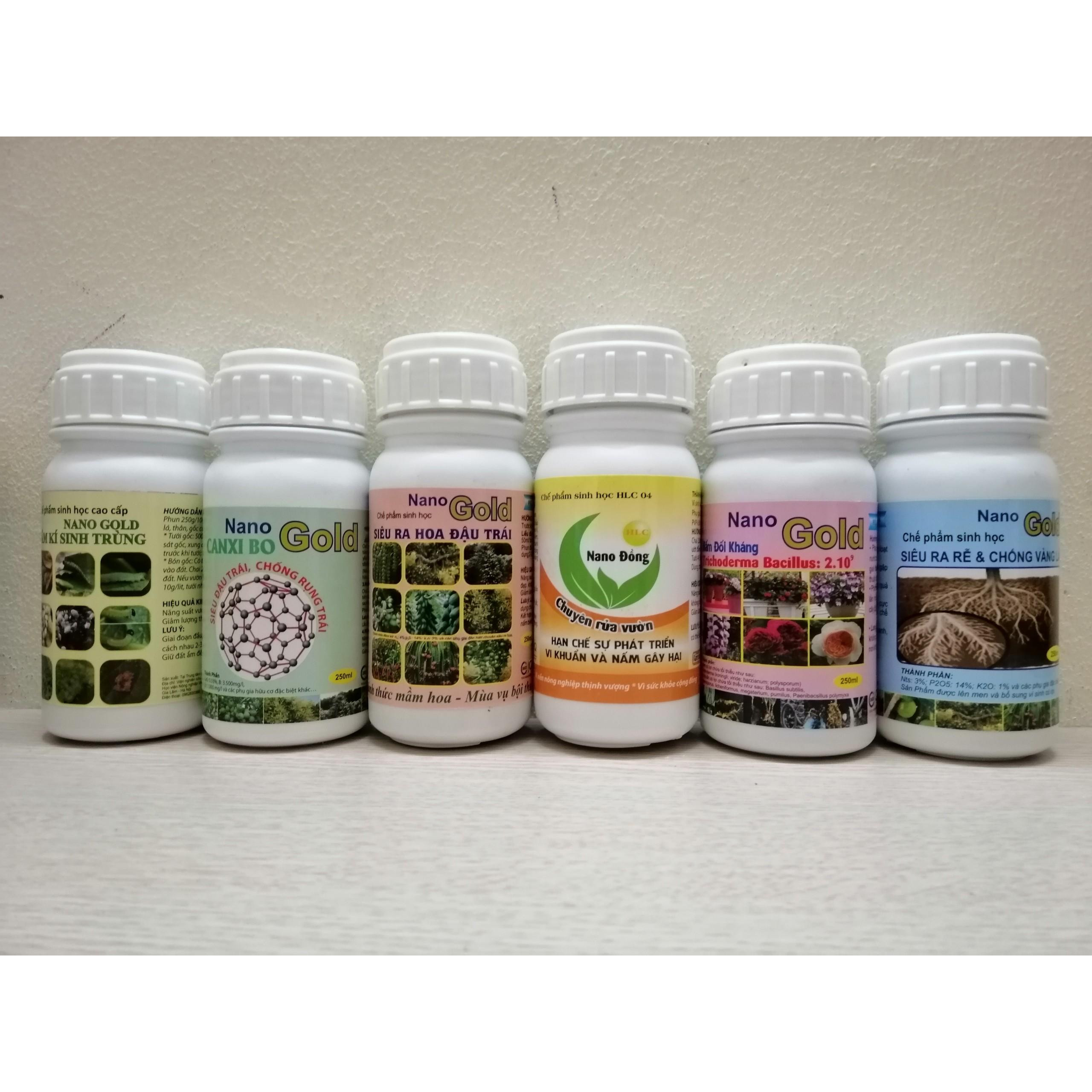 COMBO CHO CÂY CẢNH NANO GOLD - CHẾ PHẨM SINH HỌC SIÊU RA RỄ - NẤM KÍ SINH TRÙNG -CANXI BO - SIÊU RA HOA ĐẬU TRÁI - NANO ĐỒNG -NẤM ĐỐI KHÁNG