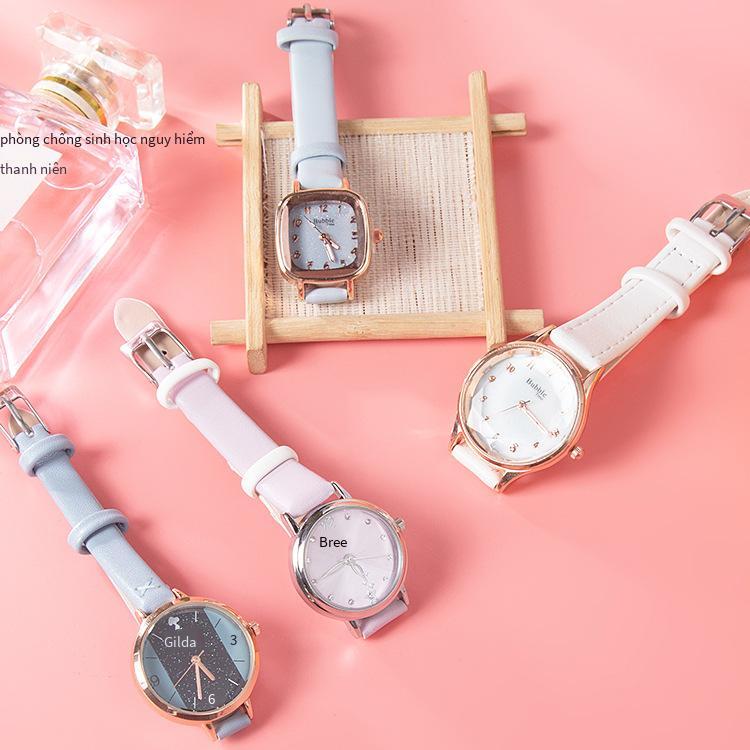 Vận Chuyển Nhanh Chóng Bán Phong Cách Hàn Quốc Thời Trang Tinh Tế Đồng Hồ Cặp Đôi Sinh Viên Thường Ngày Thời Gian Bong Bóng Nữ Dây Đeo Lịch Đồng Hồ Thạch Anh Chống Thấm Nước