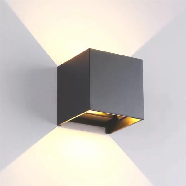 Led hắt tường vuông 2 đầu có chỉnh tia sáng và chống nước trang trí ngoài trời