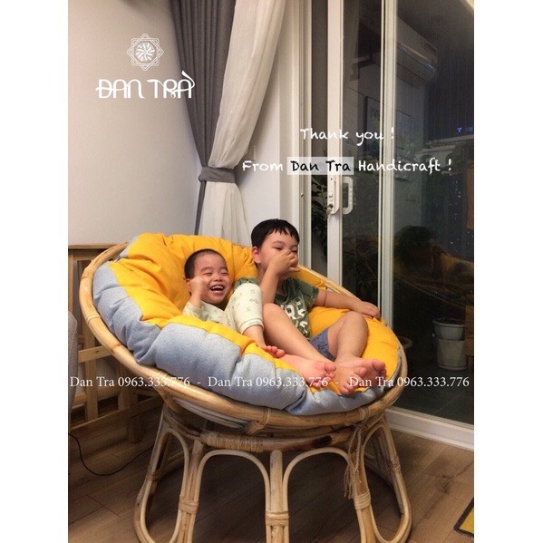 KHUNG GHẾ THƯ GIÃN PAPASAN " 100CM " KÈM NỆM CANVAS CAO CẤP - Nội Thất Mây Tre Đan
