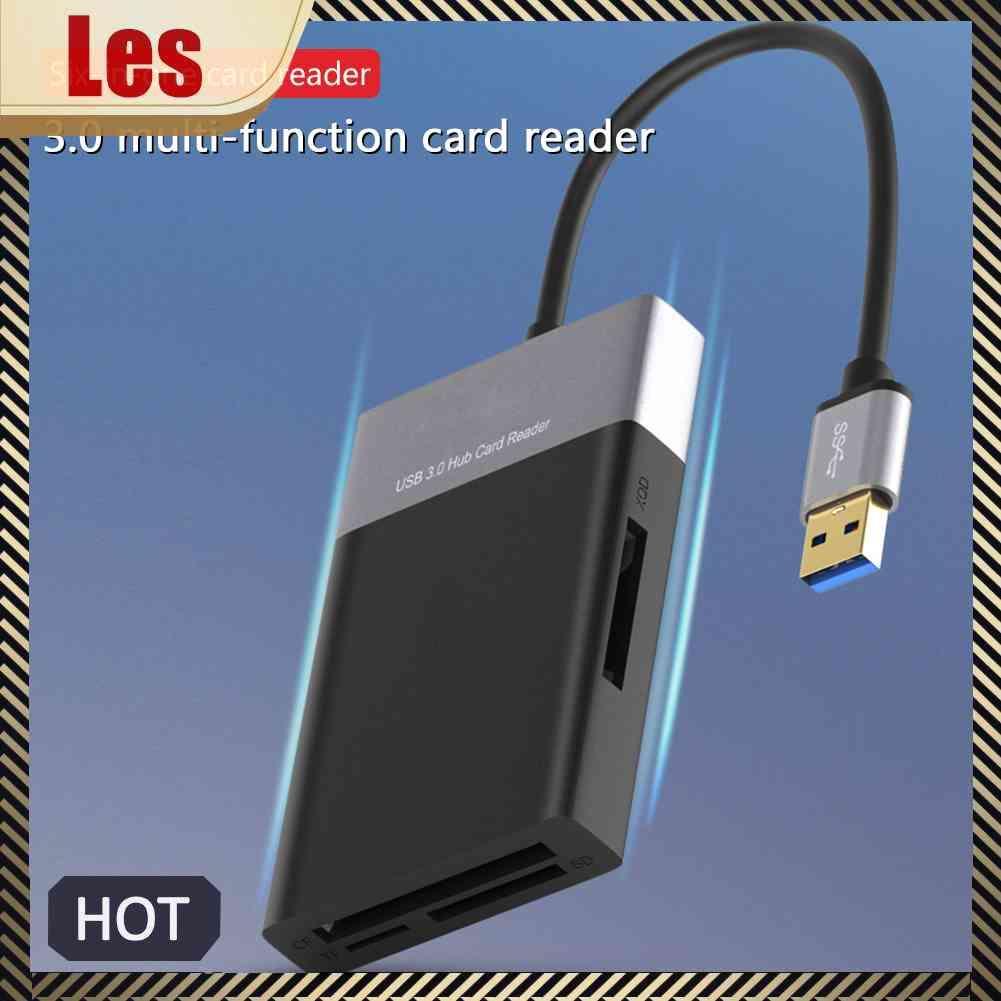 Đầu Đọc Thẻ Nhớ USB 3.0 2 Cổng 6 Trong 1 Cho XQD CF TF
