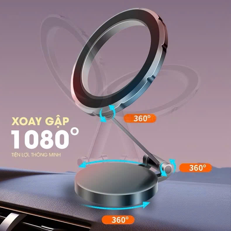 Giá Đỡ Điện Thoại Ô Tô 360 Hít Nam Châm, Hỗ Trợ Tất Cả Điện Thoại Di Động - HÀNG CHÍNH HÃNG MINIIN