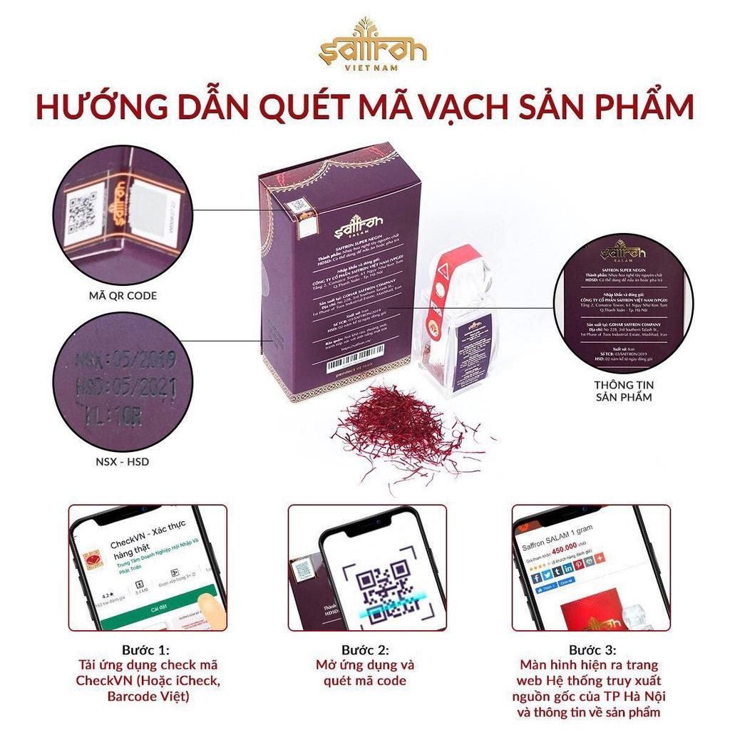 Set quà 3 hũ Nhụy hoa nghệ tây cao cấp Saffron SALAM 3Gr (1gr/hũ)