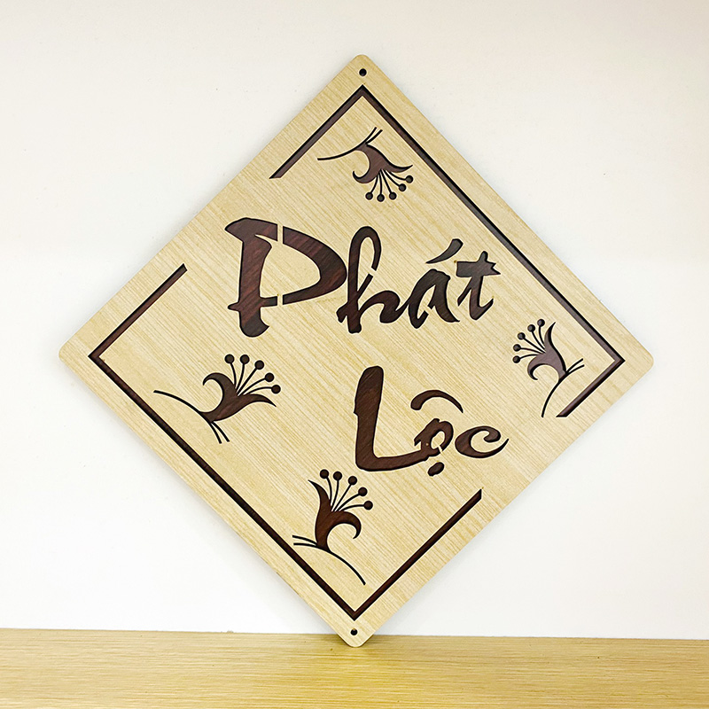 Chữ Phát Tài Phát Lộc Thư Pháp - Bảng Gỗ Decor - Trang Trí Nhà Cửa - Tết