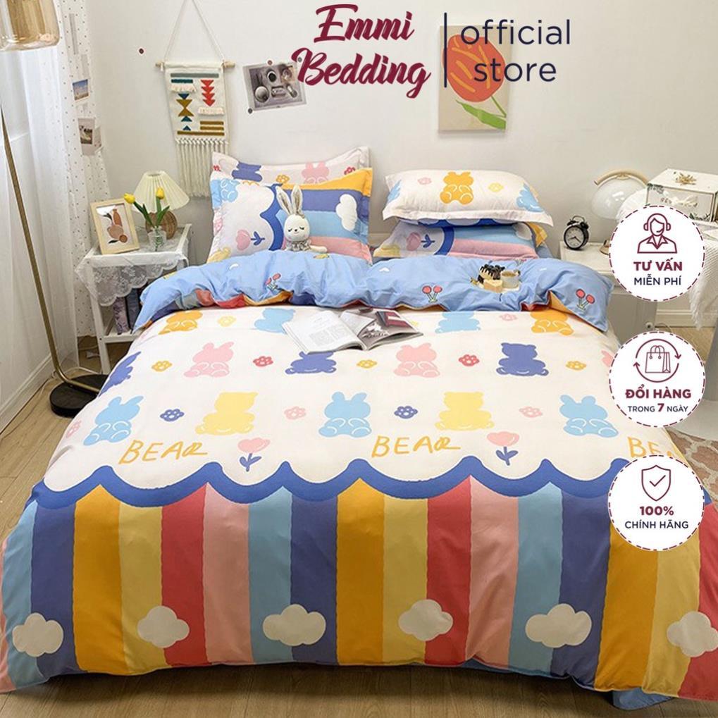 Bộ chăn ga gối coton poly cao cấp mẫu họa tiết xinh xinh