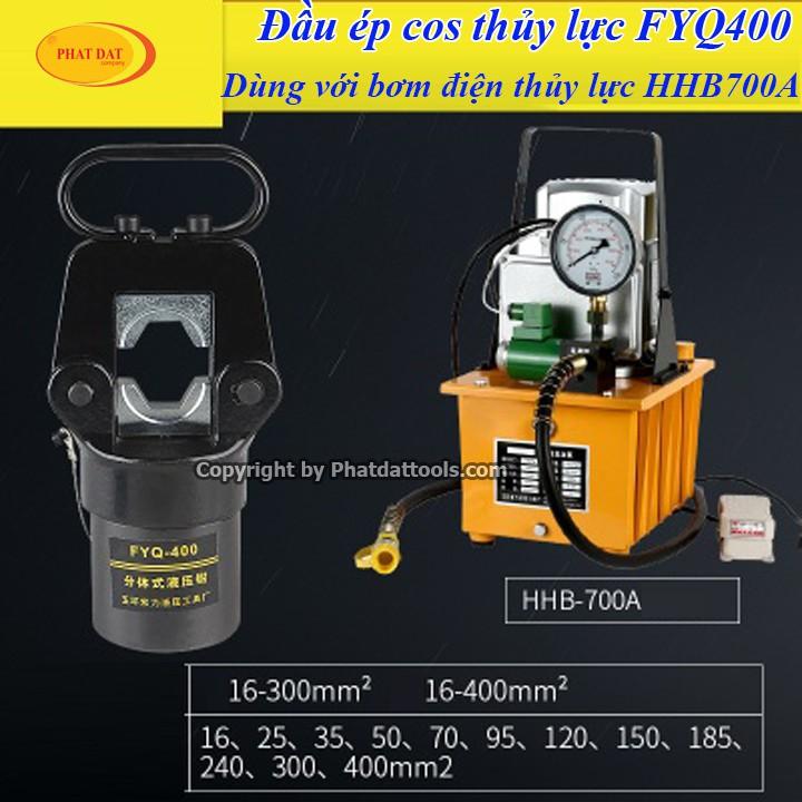 Đầu ép cos thủy lực FYQ400 kèm bơm tay thủy lực CP180-Phạm vi ép cos 16-400mm2