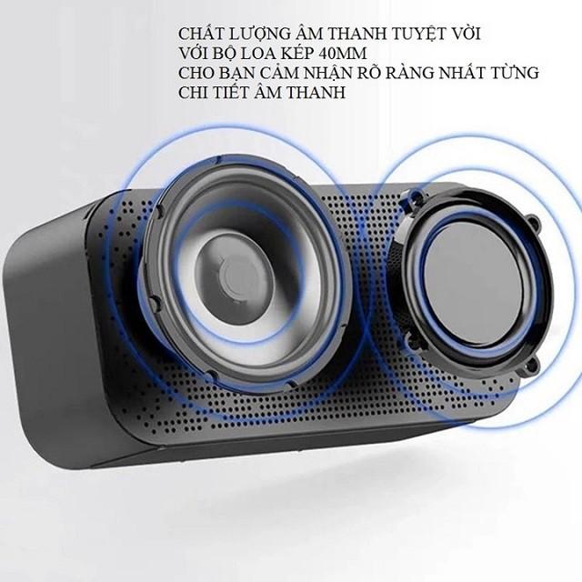 Loa Bluetooth Di Động Có Mặt Gương Tích Hợp Đồng Hồ Báo Thức, Có Khe Cắm Thẻ Nhớ