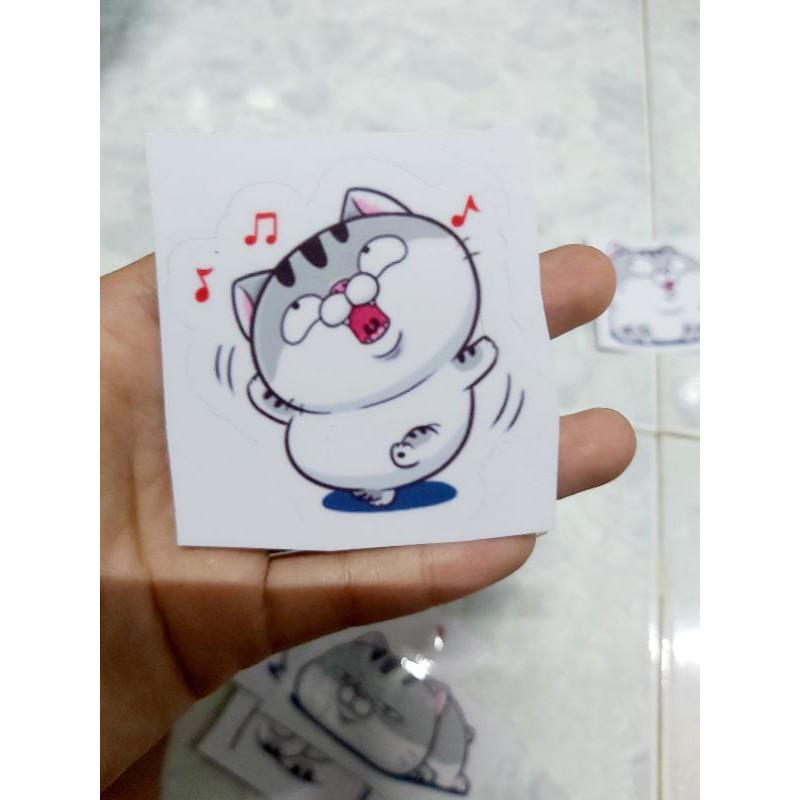 Tem Decal BST Mèo Ú 2 Dán Xe, Nón, Điện Thoại