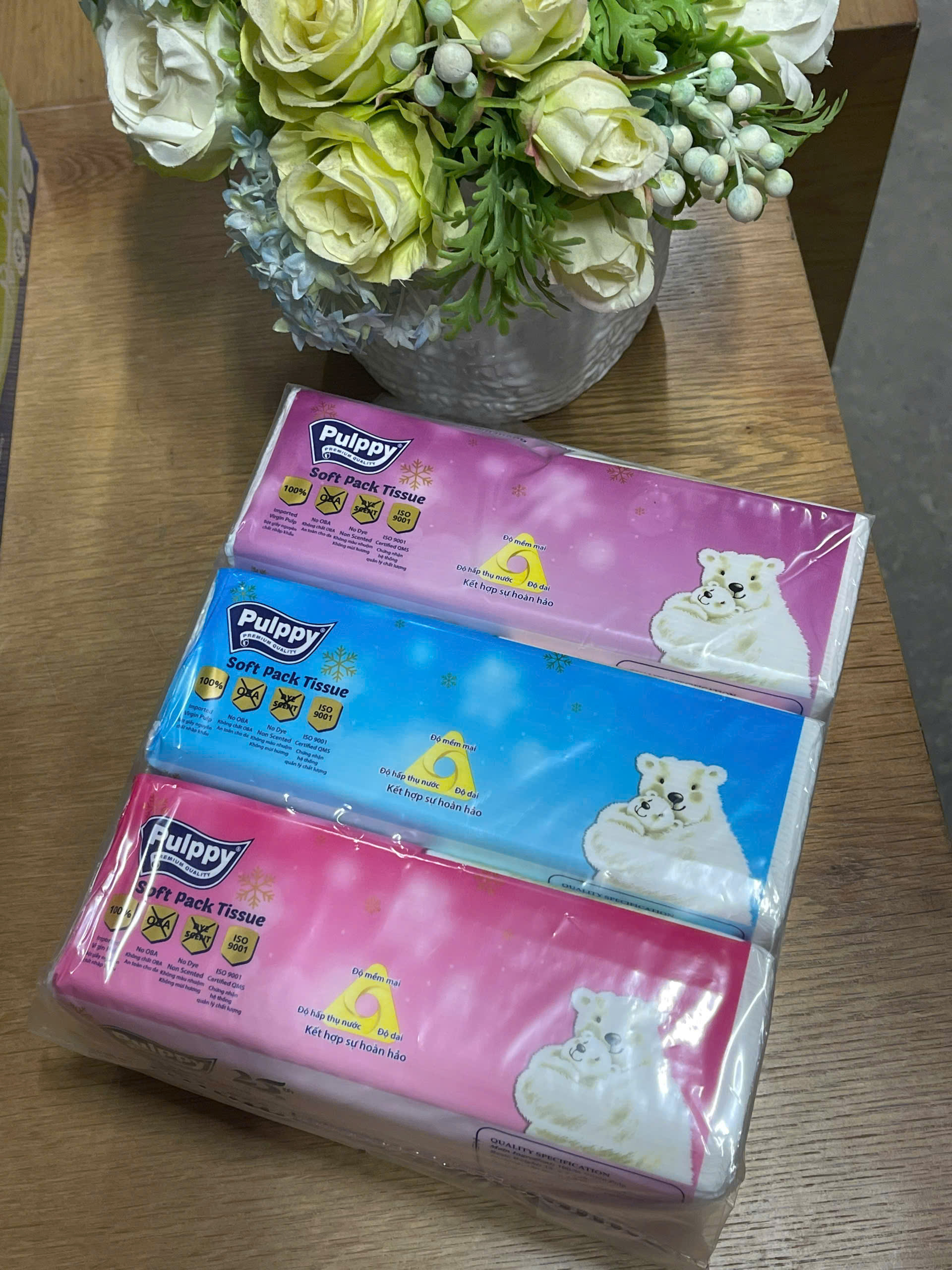 Khăn Giấy Rút Pulppy Polar Bear Bịch Khăn Giấy 180 Tờ 2 Lớp
